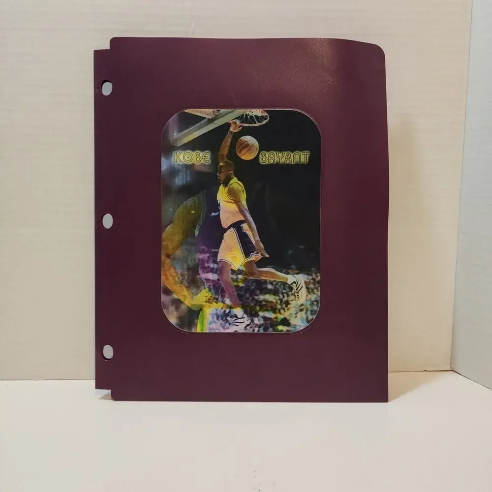 Rare 3-D Kobe Bryant School Folder Cool Moves Plastic 3 Ring Item #55002 Purple